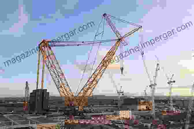 A Tower Crane Reaching Up To The Sky At A Construction Site World Of Excavators: Heavy Operating Machines Meeting In A World Of Work