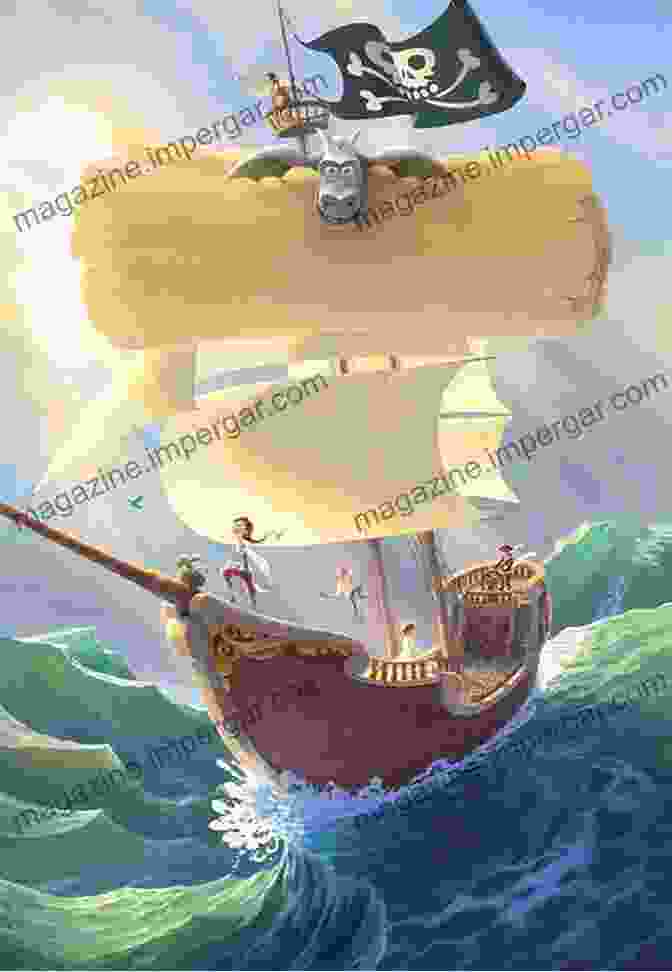 Illustration Of A Pirate Ship Sailing Near Skidaway Island. Wild Times On Skidaway Island