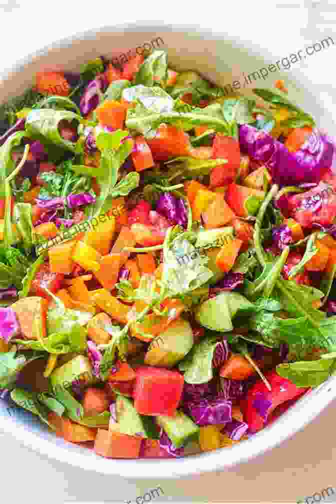 Vibrant Salad With Grilled Vegetables, A Colorful And Refreshing Vegan Dish Diet For Firefighters: Keys To Effective Weight Loss: Delicious Vegan Meal Recipes